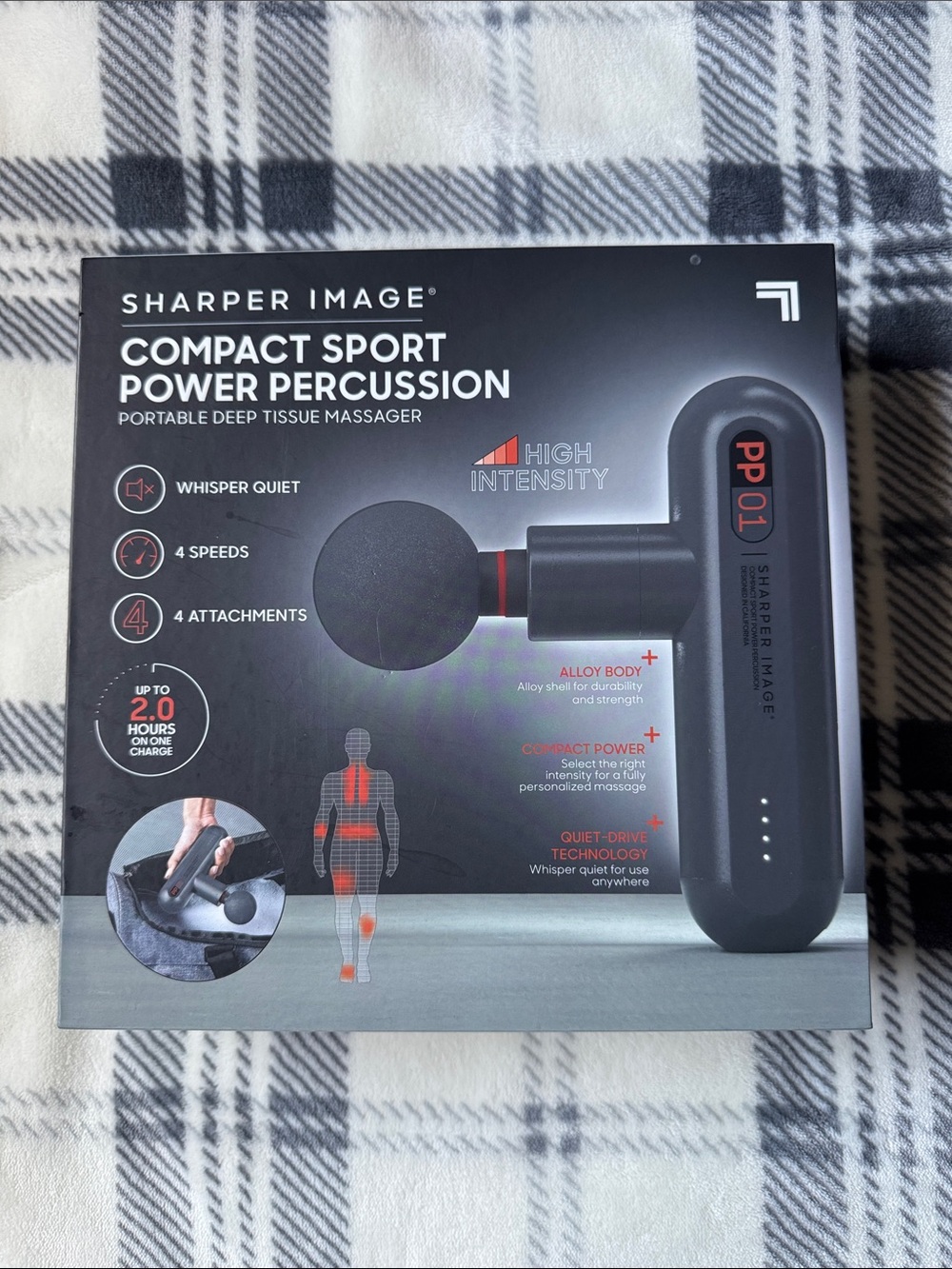 Sharper Image Black Compact Sport Power Percussion Massager